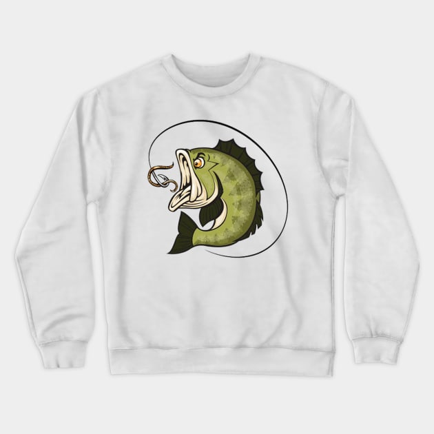 Big Bass Mouth Crewneck Sweatshirt by smithlinkmacca